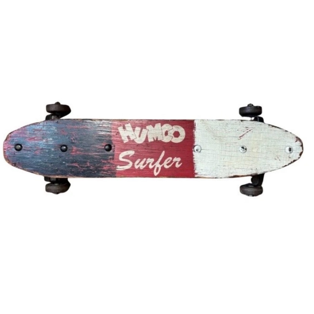 Vintage 1960s HUMCO Surfer Skateboard Wood Deck Metal‎ Wheels Original